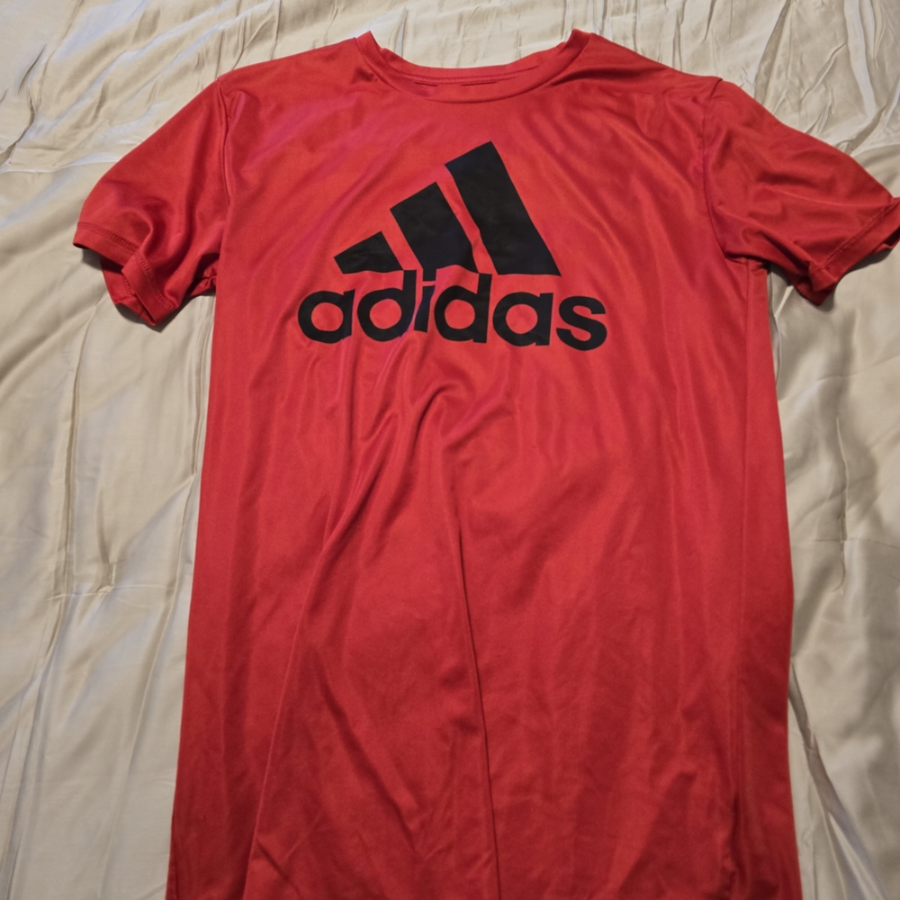 Adidas Kids Red Tee with Black Logo